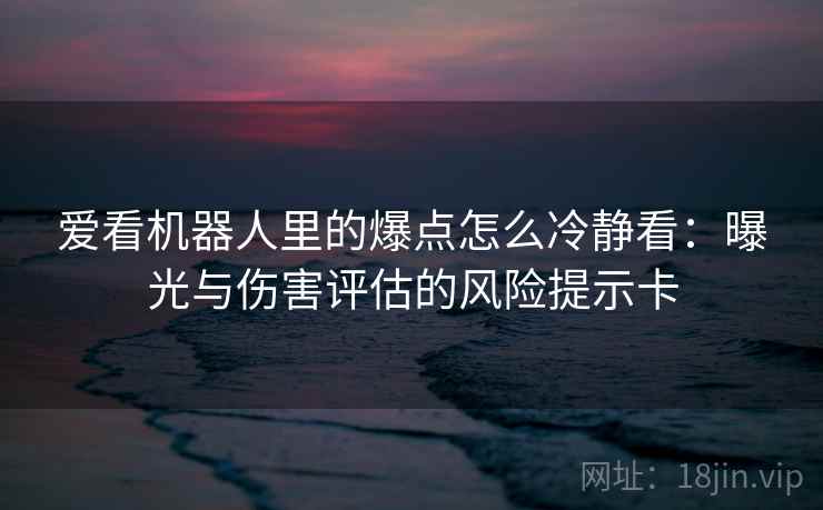 爱看机器人里的爆点怎么冷静看：曝光与伤害评估的风险提示卡