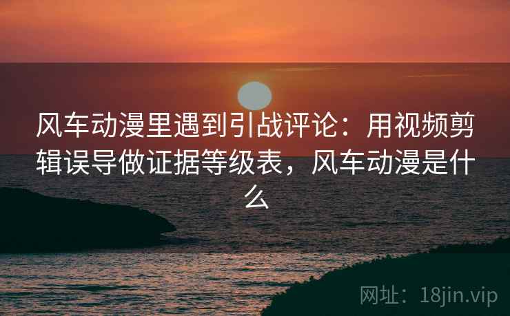 风车动漫里遇到引战评论：用视频剪辑误导做证据等级表，风车动漫是什么