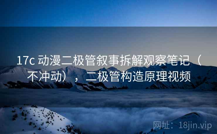 17c 动漫二极管叙事拆解观察笔记（不冲动），二极管构造原理视频