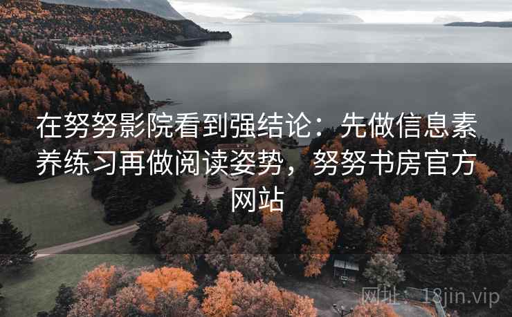在努努影院看到强结论：先做信息素养练习再做阅读姿势，努努书房官方网站